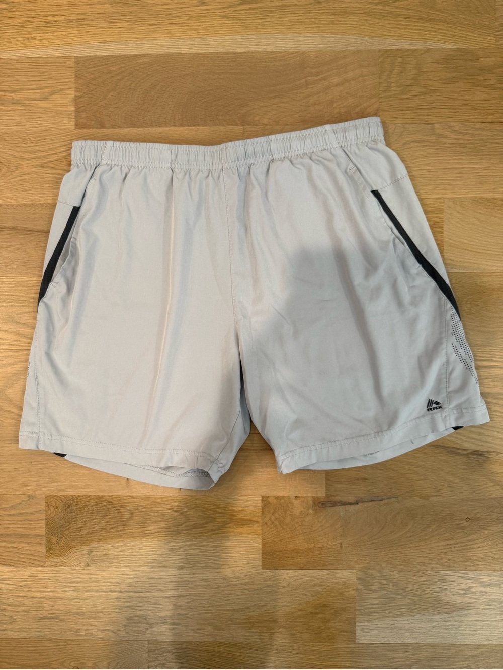 RBX Men’s Light Gray Athletic Shorts with Black Trim